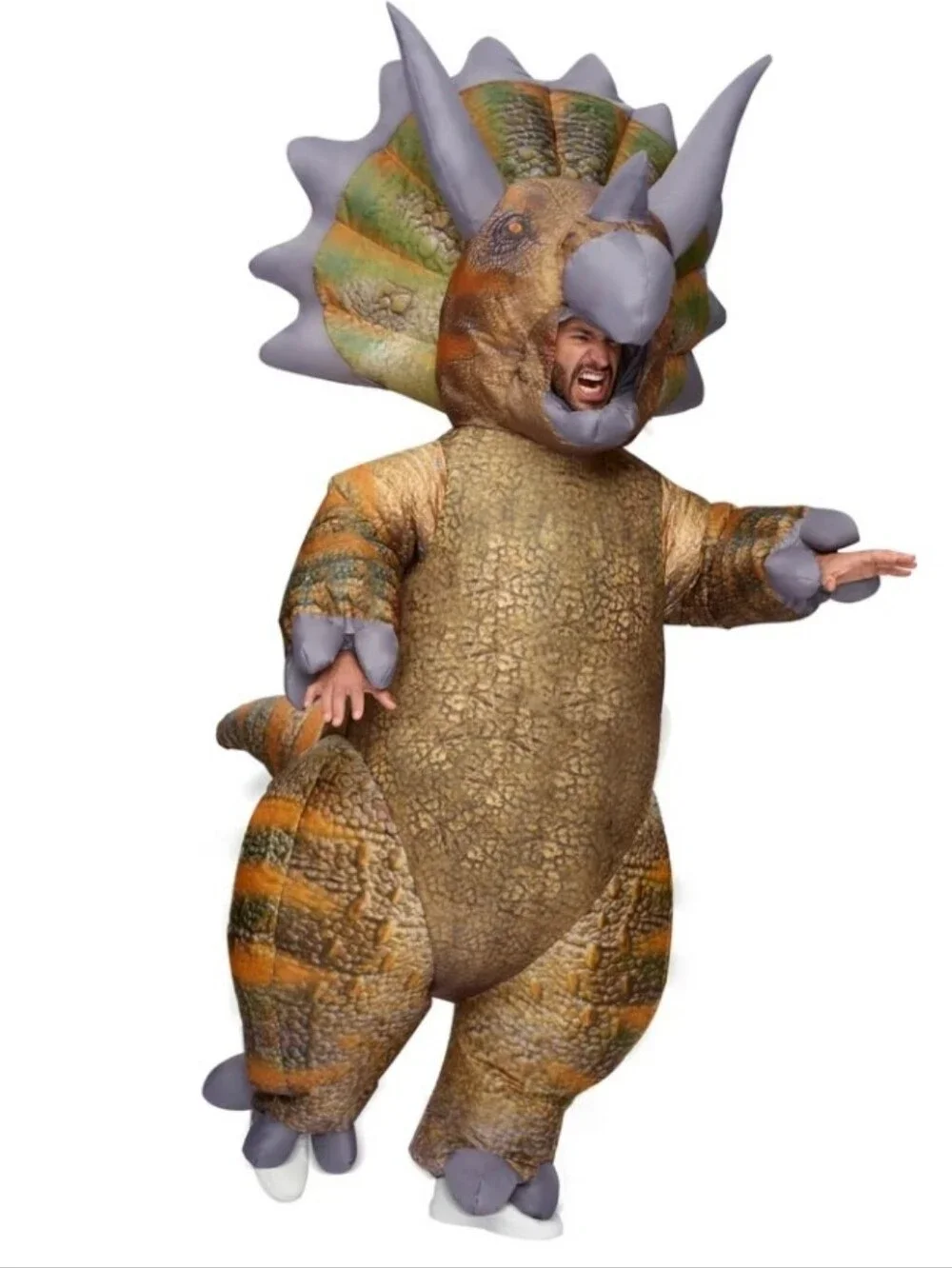 Spooktacular Creation Inflatable Triceratops Kids Costume Size 7-10